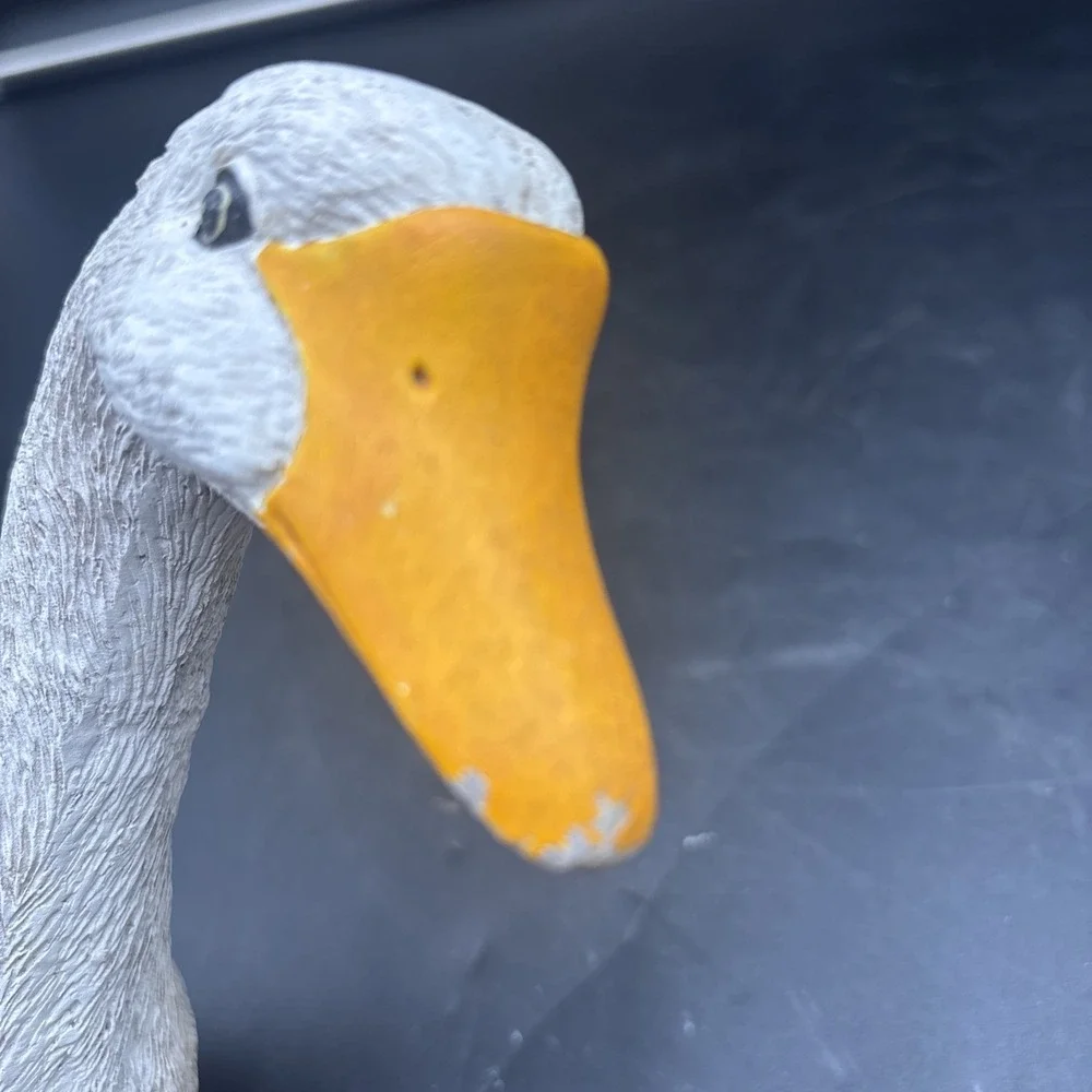 Vintage White Ceramic Duck Goose Wall Hook Towel Coat Hanger Farmhouse